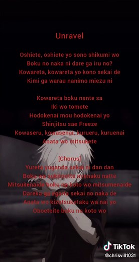 Unravel Lyrics from Tokyo Ghoul: A Comprehensive Guide