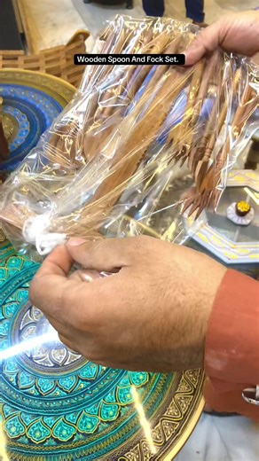 Wooden Fock and Spoon Set for Serving