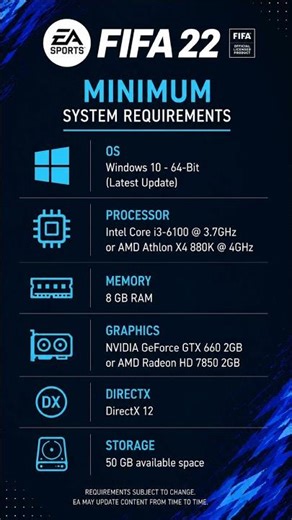 Fifa 22 system requirements #fifa22