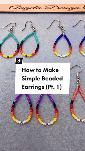 How to make simple beaded earrings! 🪡💜🤩 Supplies linked in my bio! #beadingtutorial #beadwork #beadtiktok #nativetiktok #beadsupplies #beadtok