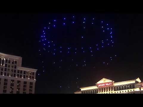 Intel Drone Light Show Bellagio Fountains Las Vegas CES 2018