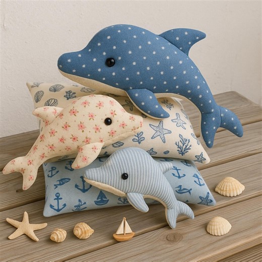Dolphin Sewing Pattern PDF: DIY Plush Toy, 3 Sizes, Upcycling Tutorial - Etsy