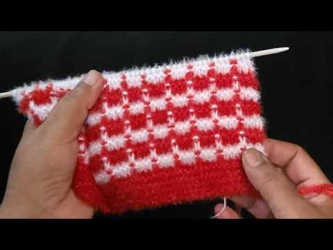 knit two color mix sweater design