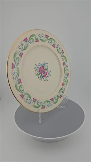 Vintage Lenox Monterey Plate: USA Bone China Floral Gold Trim (1938-1948) - Etsy
