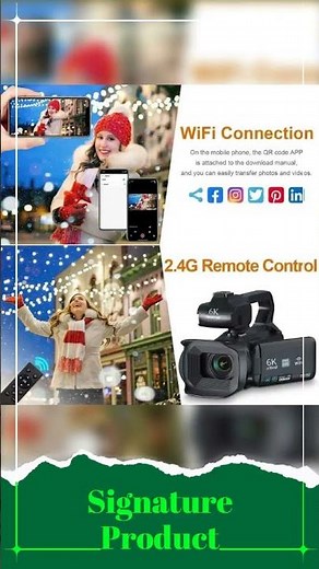 6K Professional Video Cameras for Photography 64MP Ultra HD 18X Digital Zoom Camcorders YouTube L...
