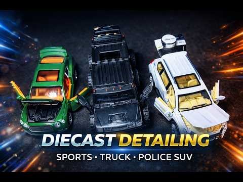 Diecast Detailing Review | Sports Car, Off-Road Truck & Police SUV Realistic Model Cars 2026