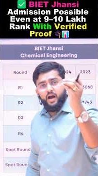 BIET Jhansi Cutoff Truth 😱 10 Lakh+ Rank per bhi Admisison ⚠️ #shorts