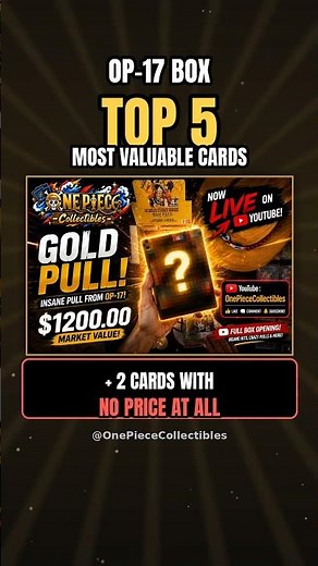Top 5 Most Valuable OP-17 Cards 🤯 And 2 With NO Price At All #onepiece #tcg #op17 #onepiecetcg