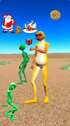 Christmas Day 🎄🎁Dame tu cosita Green alien dance 🥹#dance #ytshorts #calmdown