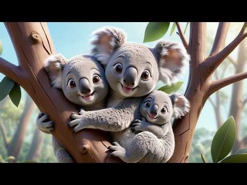 Five Little Koalas Hugging the Trees | Sweet Animal Song & Nature Rhymes