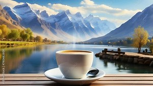 Coffee, 4k, background, seamless looping, animation video, generative Ai Stock Video