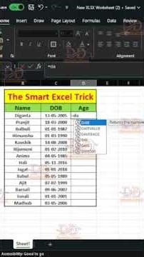 Excel trip & trick 🙄🥺😙🥰 ! Smart Excel trip #computereducation #excel #exceltips #explore #viralvideo