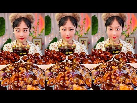 Chinese Big Bites ASMR Feast Eating Sticky Rice ASMR | Glutinous Rice Mukbang 大食い ASMR