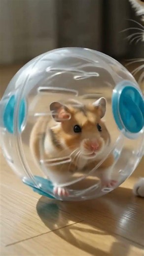"Kitten Herds a Hamster Ball by Accident"