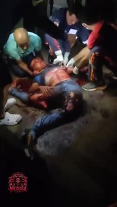 Victim in agony of accidental contortion