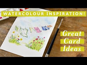 Create STUNNING Watercolour Cards! Clothesline Tutorial