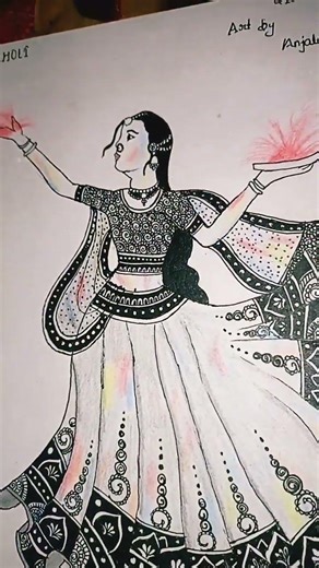 RADHA RANI DRAWING 🦚❤️ | Holi drawing ✨| #holispecial #radhakrishna