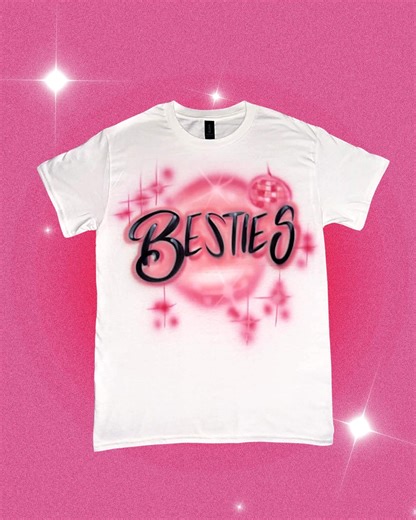 Airbrush T Shirt Besties Discoball Design - Etsy