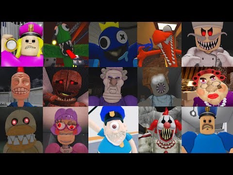 SPEED Run in 7 Scary Obby from Rainbow Friends, Miss Ani-Tron, Siren Cop, Barry, Mr FunnY, Granny
