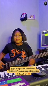 (2) Easy praise basslines "Patterns" you can easily use on 1, 6, 2, 5 🎸🔥 #bass #fyp #reels #bassguitar | BassLady