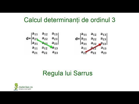 Determinanti de ordinul 3 - Regula lui Sarrus _ Algebra cls. a 11a