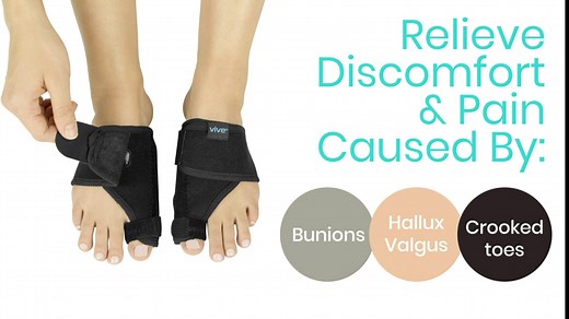 Vive Bunion Brace (Pair) - Big Toe Corrector Straightener with Splint - Hallux Valgus Pad, Joint Pain Relief, Alignment Treatment - Orthopedic Sleeve Foot Wrap Support for Men and Women (Beige)