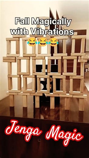 Magical Jenga Domino Fall ✨ One Vibration… Everything Falls #jenga #dominoes #chainreaction