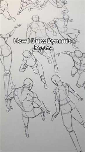 How to Draw Dynamic Poses #pose #art #tutorial #howtodraw #drawing #sketch #fyp #easy #simple