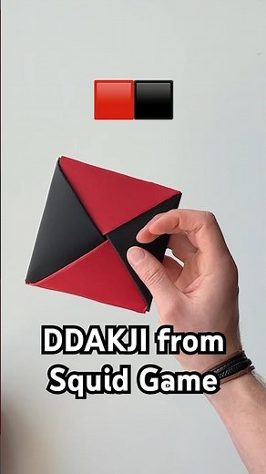 How to make Ddakji from Squid Game (fast method) 🟥⬛️ #ddakji #squidgame #squidgame2 #ddakji #diy