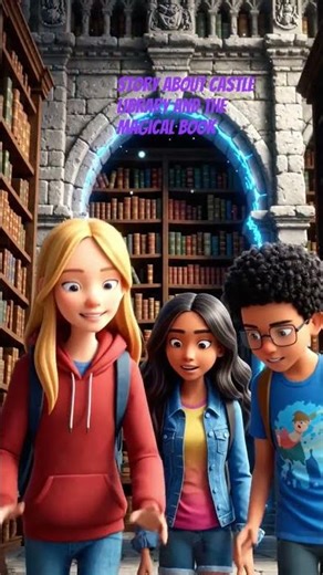 story about castle library and the magical book