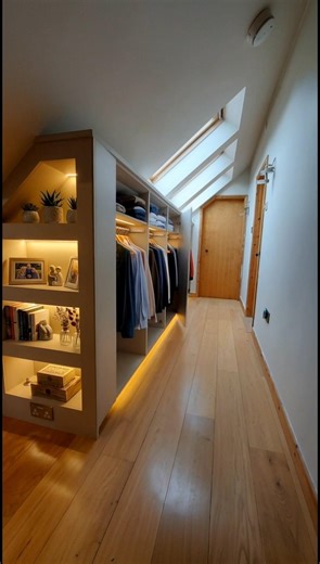 Loft lobby wardrobe in stone grey finish