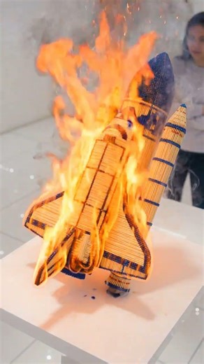 Igniting the Mission: The Matchstick Space Shuttle #MatchstickArt #ASMR #DIY