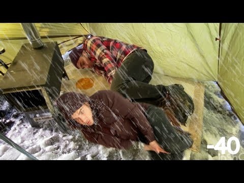 EXTREME HOT TENT Winter Camping in Snow (-40°F) Warm & Cozy Inside with wood stove