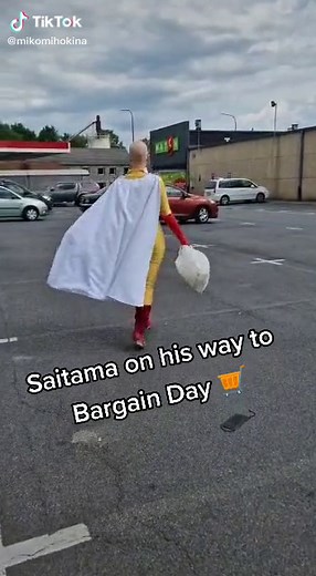 Last grocery shopping before my surgery :) Hopefully, I can show you more pics soon! They look awesome, but still need a bit of work. #onepunchman #cosplay #saitamaonepunchman #meme #anime