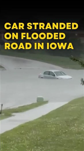 Flash Flood in Iowa: Car Stuck in Rising Water in Davenport | Factual Flow
