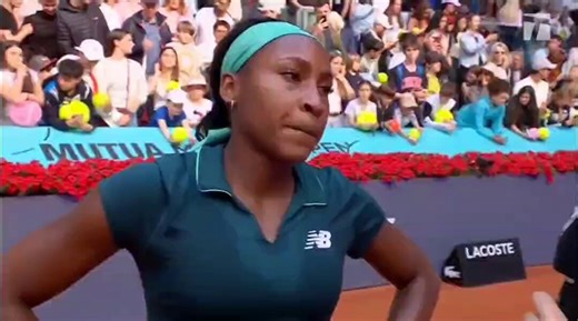 Coco Gauff after beating Jeanjean in Madrid“You recently compared your relationship with clay to the good guy in a relationship. You have good results on clay but you just don’t love it. What does this surface have to do to win you over?”Coco: “Well first of all did you see how many times I feel today? 😂 I’m always leaving this clay swing with new scars on my body. That’s the first thing. My socks and shoes and everything gets dirty. I like it for my game but it’s the little small icks that kin