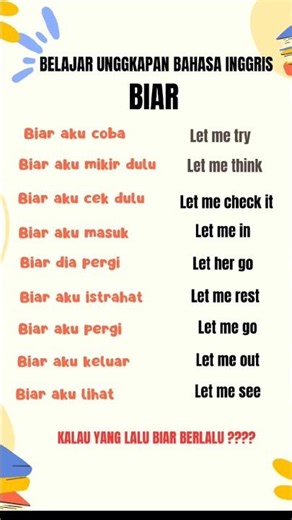 Belajara Bahasa Inggris Mudah | Arti "BIAR" dalam Bahasa Inggris (Let me) English Daily