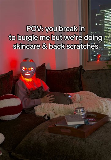 Lavender said “Now I know you aren’t here to interrupt this 😑” #skincare #povrobber #lavenderandlatte