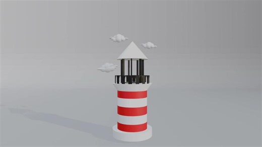 3D Printable Lighthouse Lamp | Blender Modeling Turntable | Alina Popovych