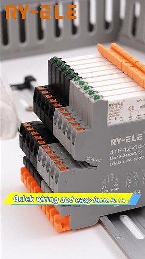 RY-ELE 41F-1Z-C4-1 Ultra-thin Relay Socket | Automated Production Line & DIN Rail Installation
