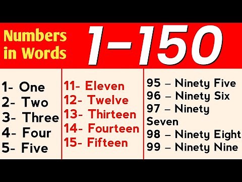 Numbers 1 to 150 || 1 To 150 Numbers in words in English || 1-150 English numbers with spelling