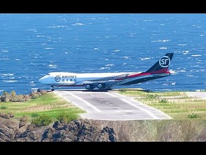 Boeing 747 on the Edge! Cliff Runway Takeoff Gone CRAZY!