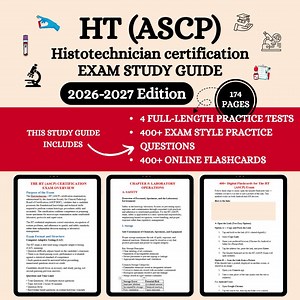 HT (ascp) Exam 2026 | HT (ascp) Study Guide | Histotechnician Exam | 4 Practice Tests, 400+ Exam-style Questions | 400+ Flashcards - Etsy Canada