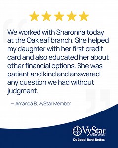 Thank you to Amanda for sharing your story! VyStar is committed to supporting our members throughout life's journey. | VyStar Credit Union
