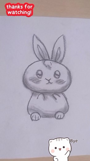 how to draw a cute bunny/easy draw #cutedrawing #desenho #tutorial #dibujo #draw #drawing #bunny