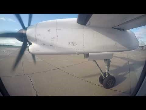 Luxair De Havilland Q400 takeoff fom Hamburg Airport