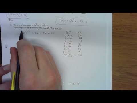 Accelerated Algebra 1 8.6 (Part 3)
