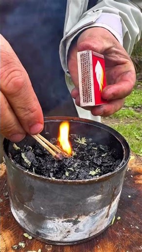 A great fire-starting technique and the idea of digging a fire pit that #camping #forast #shortsfeed