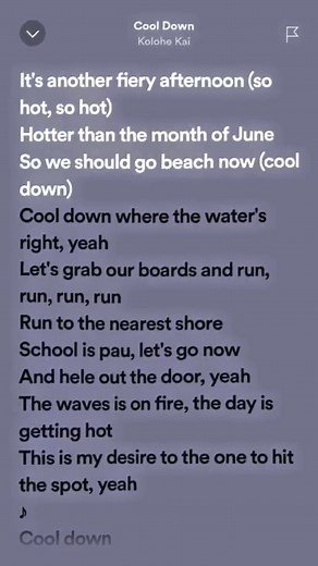 Cool Down Lyrics by Kolohe Kai