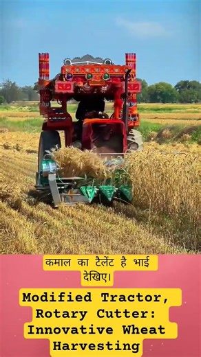 Modified Tractor, Rotary Cutter: Innovative Wheat Harvesting 🌾🌾 #shorts